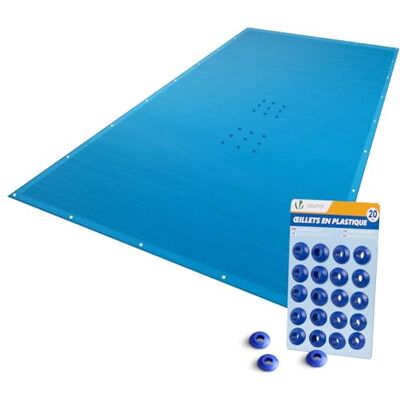 VOUNOT ® Lona para Piscina Rectangular 4 x 8 m, Cubierta Protectora PE de 160 g/m², Funda de Piscinas Anti-UV con Ojales Cada 100 cm, Azul Marino VOUNOT ® Lona para Piscina Rectangular 4 x 8 m, Cubierta Protectora PE de 160 g/m², Funda de Piscinas Anti-UV con Ojales Cada 100 cm, Azul Marino