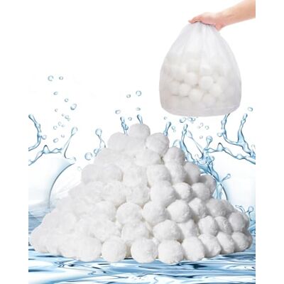 VEVOR Bolas de Filtro para Piscina 1,56 kg para Filtro de Arena de Piscina Medio Filtrante de Fibra de Poliéster Blanco Reutilizable con Bolsa de Lavado para Piscina, Acuario, Tanque, Piscina Elevada VEVOR Bolas de Filtro para Piscina 1,56 kg para Filtro de Arena de Piscina Medio Filtrante de Fibra de Poliéster Blanco Reutilizable con Bolsa de Lavado para Piscina, Acuario, Tanque, Piscina Elevada