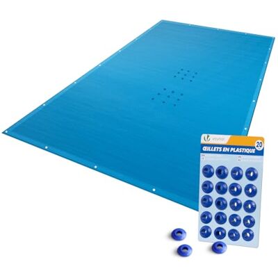 VOUNOT ® Lona para Piscina Rectangular 4 x 7 m, Cubierta Protectora PE de 160 g/m², Funda de Piscinas Anti-UV con Ojales Cada 100 cm, Azul Marino VOUNOT ® Lona para Piscina Rectangular 4 x 7 m, Cubierta Protectora PE de 160 g/m², Funda de Piscinas Anti-UV con Ojales Cada 100 cm, Azul Marino