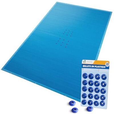 VOUNOT ® Lona para Piscina Rectangular 6 x 12 m, Cubierta Protectora PE de 160 g/m², Funda de Piscinas Anti-UV con Ojales Cada 100 cm, Azul Marino VOUNOT ® Lona para Piscina Rectangular 6 x 12 m, Cubierta Protectora PE de 160 g/m², Funda de Piscinas Anti-UV con Ojales Cada 100 cm, Azul Marino