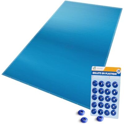 VOUNOT ® Lona para Piscina Rectangular 8 x 14 m, Cubierta Protectora PE de 160 g/m², Funda de Piscinas Anti-UV con Ojales Cada 100 cm, Azul Marino VOUNOT ® Lona para Piscina Rectangular 8 x 14 m, Cubierta Protectora PE de 160 g/m², Funda de Piscinas Anti-UV con Ojales Cada 100 cm, Azul Marino