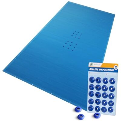 VOUNOT ® Lona para Piscina Rectangular 5 x 10 m, Cubierta Protectora PE de 160 g/m², Funda de Piscinas Anti-UV con Ojales Cada 100 cm, Azul Marino VOUNOT ® Lona para Piscina Rectangular 5 x 10 m, Cubierta Protectora PE de 160 g/m², Funda de Piscinas Anti-UV con Ojales Cada 100 cm, Azul Marino
