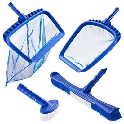 VEVOR Kit de Limpieza de Piscinas, con 2 Cabezales de Cepillo Extraíbles (51/14 cm) y 2 Redes Desnatadoras, Juego de Herramientas de Limpieza para Piscinas Enterradas/Elevadas para Hojas, Sin Poste VEVOR Kit de Limpieza de Piscinas, con 2 Cabezales de Cepillo Extraíbles (51/14 cm) y 2 Redes Desnatadoras, Juego de Herramientas de Limpieza para Piscinas Enterradas/Elevadas para Hojas, Sin Poste