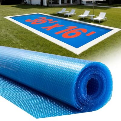 VEVOR Cubierta Solar para Piscina Rectangular, 10,97 x 4,88 m, con Material de Burbujas y PE, Absorción de Calor Durante el Día, Retención de Calor Durante la Noche, 0,3 mm de Grosor, Color Azul VEVOR Cubierta Solar para Piscina Rectangular, 10,97 x 4,88 m, con Material de Burbujas y PE, Absorción de Calor Durante el Día, Retención de Calor Durante la Noche, 0,3 mm de Grosor, Color Azul