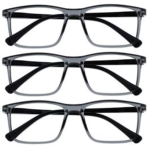 OPULIZE Ink Pack 3 Gafas De Distancia Corto De Vista Miopía Grande Gris Hombres Mujeres MMM4-7 -2,50 OPULIZE Ink Pack 3 Gafas De Distancia Corto De Vista Miopía Grande Gris Hombres Mujeres MMM4-7 -2,50