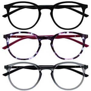 OPULIZE Met Pack 3 Gafas De Distancia Corto De Vista Miopía Grande Negro Púrpura Gris Hombres Mujeres Bisagras Resorte MMM60-157 -1,50 OPULIZE Met Pack 3 Gafas De Distancia Corto De Vista Miopía Grande Negro Púrpura Gris Hombres Mujeres Bisagras Resorte MMM60-157 -1,50