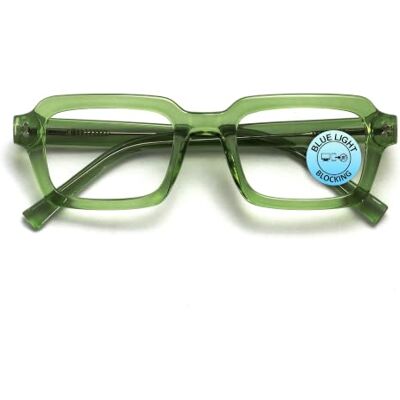 OPULIZE EDG Gafas de lectura con filtro de luz azul para mujer y hombre, antirreflejo para ordenador y gaming, montura rectangular vintage, protección UV y ocular, verde +1,50 (pack de 1) OPULIZE EDG Gafas de lectura con filtro de luz azul para mujer y hombre, antirreflejo para ordenador y gaming, montura rectangular vintage, protección UV y ocular, verde +1,50 (pack de 1)