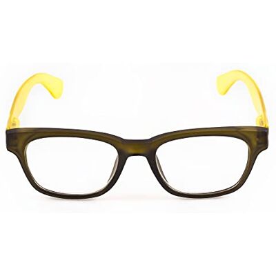 Contacta , Legend Light Gafas de lectura para hombre y mujer, gafas ligeras, marco cuadrado con barras de colores y flex, color marrón, dioptrías +2,00, paquete con estuche para gafas, 29 g Contacta , Legend Light Gafas de lectura para hombre y mujer, gafas ligeras, marco cuadrado con barras de colores y flex, color marrón, dioptrías +2,00, paquete con estuche para gafas, 29 g