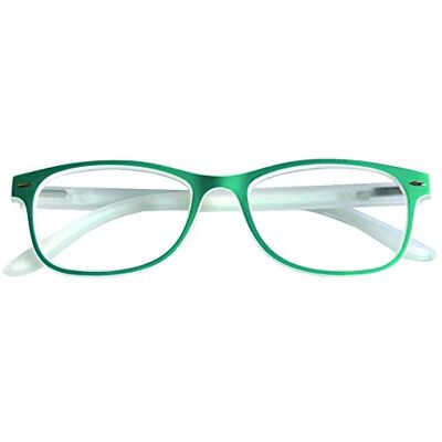 Prontoleggo Gafas de lectura Mod. Diamond Verde/Blanco Dioptría +3,00-1 unidad Prontoleggo Gafas de lectura Mod. Diamond Verde/Blanco Dioptría +3,00-1 unidad