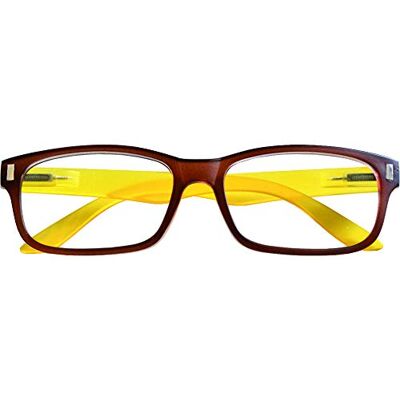 Prontoleggo Gafas de lectura Mod. Dandy marrón/amarillo – Dioptría +3,00 – 1 unidad Prontoleggo Gafas de lectura Mod. Dandy marrón/amarillo – Dioptría +3,00 – 1 unidad