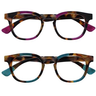 OPULIZE Ava Gafas de Lectura Pack de 2 Montura Redonda Favorecedora Marrón Carey Morado Turquesa Lentes Resistentes a Arañazos Bisagras de Muelle Unisex Hombre Mujer RR62-5Q +1.00 OPULIZE Ava Gafas de Lectura Pack de 2 Montura Redonda Favorecedora Marrón Carey Morado Turquesa Lentes Resistentes a Arañazos Bisagras de Muelle Unisex Hombre Mujer RR62-5Q +1.00