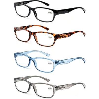 MODFANS Un Pack de 4 Gafas de Lectura 3.5/Gafas para Presbicia Hombre Mujer,Buena Vision Ligeras Comodas,Vista de Cerca/Vista Cansada MODFANS Un Pack de 4 Gafas de Lectura 3.5/Gafas para Presbicia Hombre Mujer,Buena Vision Ligeras Comodas,Vista de Cerca/Vista Cansada