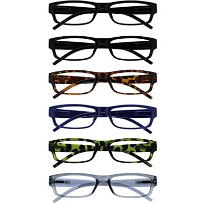 OPULIZE Ace Gafas de Lectura Pack de 6 Montura Delgada Clásica para Todos los Días Negro Marrón Gris Azul Verde Rojo Resistente a los Arañazos Bisagras con Muelle Hombre Mujer RRRRRRR32-112367 +3.50 OPULIZE Ace Gafas de Lectura Pack de 6 Montura Delgada Clásica para Todos los Días Negro Marrón Gris Azul Verde Rojo Resistente a los Arañazos Bisagras con Muelle Hombre Mujer RRRRRRR32-112367 +3.50