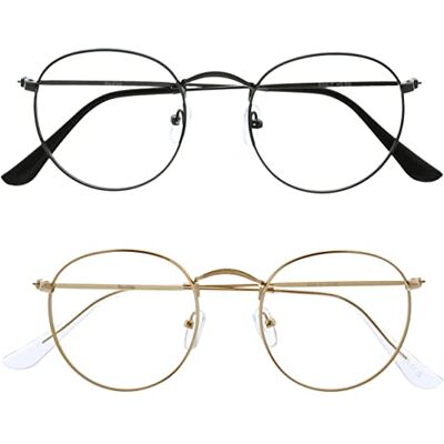 OPULIZE Sol Gafas de Lectura Bloqueo de Luz Azul Pack de 2 Montura Retro Redonda Gris Dorado Resistente a Arañazos Bisagras de Muelle Ordenador Gaming Antirreflejante Hombre Mujer BB94-79 +3.50 OPULIZE Sol Gafas de Lectura Bloqueo de Luz Azul Pack de 2 Montura Retro Redonda Gris Dorado Resistente a Arañazos Bisagras de Muelle Ordenador Gaming Antirreflejante Hombre Mujer BB94-79 +3.50