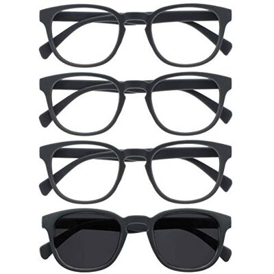 Opulize +1,00 Gafas de lectura retro grises - Gafas de lectura Opulize +1,00 Gafas de lectura retro grises - Gafas de lectura