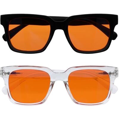 OPULIZE RA Gafas luz azul mujer y hombre Lentes Naranjas Gafas filtro luz azul 99.9% Antirreflectante y Antideslumbrante UV400 Paquete de 2 Juegos y dormir Negro Claro OPULIZE RA Gafas luz azul mujer y hombre Lentes Naranjas Gafas filtro luz azul 99.9% Antirreflectante y Antideslumbrante UV400 Paquete de 2 Juegos y dormir Negro Claro
