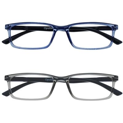 OPULIZE See Gafas Lectura Filtro Luz Azul x2 Estrecha Bisagras de Resorte Mejoran Sueño Reducen Dolor de Cabeza Ordenador Videojuegos Antirreflejante Azul Gris Hombre Mujer BB9-37 +2.50 OPULIZE See Gafas Lectura Filtro Luz Azul x2 Estrecha Bisagras de Resorte Mejoran Sueño Reducen Dolor de Cabeza Ordenador Videojuegos Antirreflejante Azul Gris Hombre Mujer BB9-37 +2.50