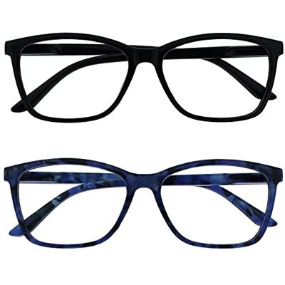 OPULIZE The Reading Glasses Company La Compañía Gafas De Lectura Negro Azul Carey Lectores Pack 2 Grande Estilo Diseñador Hombres Bisagras Resorte RR51-13T +1,00 OPULIZE The Reading Glasses Company La Compañía Gafas De Lectura Negro Azul Carey Lectores Pack 2 Grande Estilo Diseñador Hombres Bisagras Resorte RR51-13T +1,00