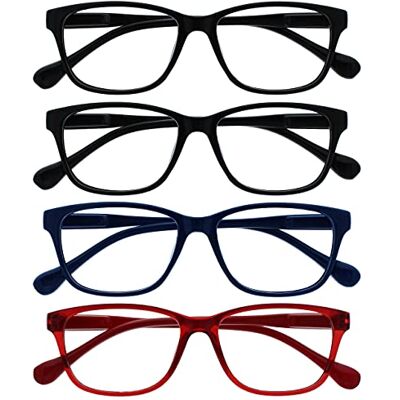 OPULIZE La Compañía Gafas De Lectura Negro Azul Marino Rojo Ligero Lectores Valor Pack 4 Hombres Mujeres Bisagras Resorte RRRR27-113Z +1,00 OPULIZE La Compañía Gafas De Lectura Negro Azul Marino Rojo Ligero Lectores Valor Pack 4 Hombres Mujeres Bisagras Resorte RRRR27-113Z +1,00