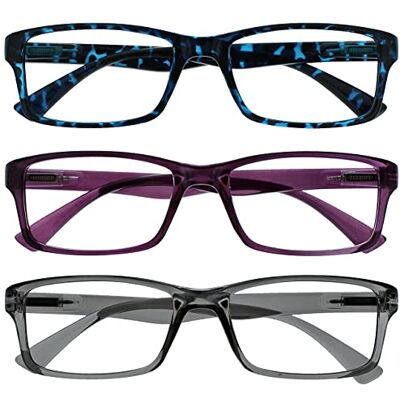 OPULIZE La Compañía Gafas De Lectura Pack 3 Lectores Azul Púrpura Gris Hombres Mujeres RRR92-357 +1,00 OPULIZE La Compañía Gafas De Lectura Pack 3 Lectores Azul Púrpura Gris Hombres Mujeres RRR92-357 +1,00