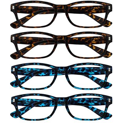 OPULIZE UV Reader La Compañía Gafas De Lectura Marrón Azul Carey Lectores Valor Pack 4 Hombres Mujeres RRRR10-2233 +1,00 OPULIZE UV Reader La Compañía Gafas De Lectura Marrón Azul Carey Lectores Valor Pack 4 Hombres Mujeres RRRR10-2233 +1,00