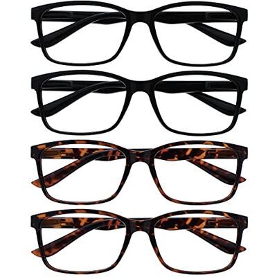 The Reading Glasses Company Gafas De Lectura Hombres Grande Negro Marrón Lectores Valor Pack 4 Estilo Diseñador Bisagras Resorte Rrrr83-1122 +3,00 4 Unidades 88 g The Reading Glasses Company Gafas De Lectura Hombres Grande Negro Marrón Lectores Valor Pack 4 Estilo Diseñador Bisagras Resorte Rrrr83-1122 +3,00 4 Unidades 88 g