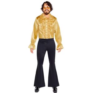 amscan Disfraz adulto Camisa de Satén con Volantes Dorada Talla Pequeña amscan Disfraz adulto Camisa de Satén con Volantes Dorada Talla Pequeña