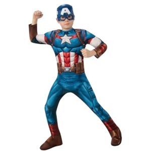 Rubies Disfraz Capitán América Clásico para niños, Jumpsuit con detalles impresos, cubrebotas y máscara, Oficial Marvel para Carnaval, Halloween, Navidad y cumpleaños Rubies Disfraz Capitán América Clásico para niños, Jumpsuit con detalles impresos, cubrebotas y máscara, Oficial Marvel para Carnaval, Halloween, Navidad y cumpleaños