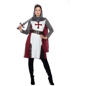 Disfraz de caballero templario deluxe para mujer - talla 48, rojo - Carnaval y disfraces Disfraz de caballero templario deluxe para mujer - talla 48, rojo - Carnaval y disfraces