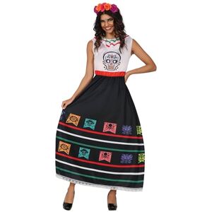 FIESTAS GUIRCA Disfraz Skull Catrina Adulta (38-40/M) Vestido y Cinturón Disfraces de Día de Muertos, Halloween y Carnaval para Fiestas de Disfraces Ideal para Mujeres Negro y Blanco FIESTAS GUIRCA Disfraz Skull Catrina Adulta (38-40/M) Vestido y Cinturón Disfraces de Día de Muertos, Halloween y Carnaval para Fiestas de Disfraces Ideal para Mujeres Negro y Blanco