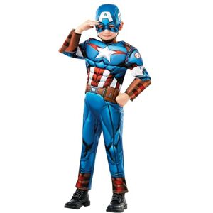 Rubies Disfraz Capitán América Deluxe para niños y niñas, Jumpsuit con pecho acolchado y máscara de tela, Licencia Oficial Marvel para Carnaval, cumpleaños y fiestas Rubies Disfraz Capitán América Deluxe para niños y niñas, Jumpsuit con pecho acolchado y máscara de tela, Licencia Oficial Marvel para Carnaval, cumpleaños y fiestas