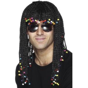 Smiffy's Smiffys Peluca con trenzas, negro, con abalorios Halloween, Carnaval Smiffy's Smiffys Peluca con trenzas, negro, con abalorios Halloween, Carnaval