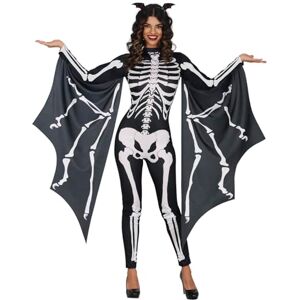 FIESTAS GUIRCA Disfraz de Murciélago Esqueleto para Mujer (38-40/M) Mono y Alas Ideal para Halloween, Carnaval y Fiestas de Disfraces de Animales y Esqueletos Perfecto para Adultas Negro FIESTAS GUIRCA Disfraz de Murciélago Esqueleto para Mujer (38-40/M) Mono y Alas Ideal para Halloween, Carnaval y Fiestas de Disfraces de Animales y Esqueletos Perfecto para Adultas Negro