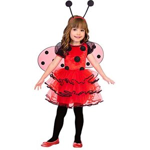 amscan Vestido de mariquita con alas desmontables y antenas de 3 a 4 años, color rojo, negro, 1 unidad amscan Vestido de mariquita con alas desmontables y antenas de 3 a 4 años, color rojo, negro, 1 unidad