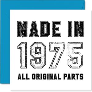 Stuff4 Tarjeta de cumpleaños número 50 para hombres, mujeres, él y ella, hecha en 1975, todas las piezas originales, divertida tarjeta de cumpleaños para papá, mamá, hermano, hermana, tío, tarjetas de Stuff4 Tarjeta de cumpleaños número 50 para hombres, mujeres, él y ella, hecha en 1975, todas las piezas originales, divertida tarjeta de cumpleaños para papá, mamá, hermano, hermana, tío, tarjetas de