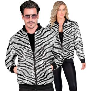 Bomber Fashion Prateado a Rayas Adulto con Lentejuelas - Ropa Bomber Fashion Prateado a Rayas Adulto con Lentejuelas - Ropa