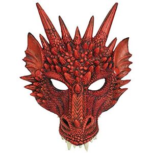 Bristol Novelty Máscara de dragón rojo, hombre, mujer, talla única Halloween Bristol Novelty Máscara de dragón rojo, hombre, mujer, talla única Halloween
