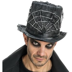 Chaks Sombrero de copa para hombre en negro, diseño de telarañas, accesorios de disfraz sombríos para Halloween y Carnaval Chaks Sombrero de copa para hombre en negro, diseño de telarañas, accesorios de disfraz sombríos para Halloween y Carnaval
