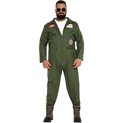 FIESTAS GUIRCA Disfraz de Piloto de Caza Adulto (52-54/L) Mono de Aviador Disfraces de Militares, Cine y Pilotos para Halloween, Carnaval y Fiestas de Disfraces Ideal para Hombre Verde FIESTAS GUIRCA Disfraz de Piloto de Caza Adulto (52-54/L) Mono de Aviador Disfraces de Militares, Cine y Pilotos para Halloween, Carnaval y Fiestas de Disfraces Ideal para Hombre Verde