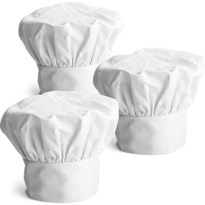 joeji's Kitchen Set De 3 Gorros Chefs Ajustable Gorro Cocinero para Chef, Pasteleria y Reposteria, Uniformes De Trabajo Mujer y Hombre joeji's Kitchen Set De 3 Gorros Chefs Ajustable Gorro Cocinero para Chef, Pasteleria y Reposteria, Uniformes De Trabajo Mujer y Hombre