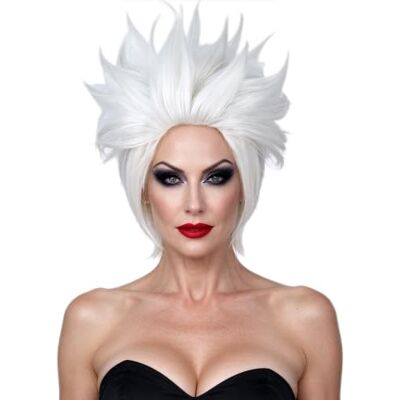 Linfairy Peluca Corta de Cosplay en Capas Disfraz de Halloween Peluca Blanca Plateada no Estilo Linfairy Peluca Corta de Cosplay en Capas Disfraz de Halloween Peluca Blanca Plateada no Estilo