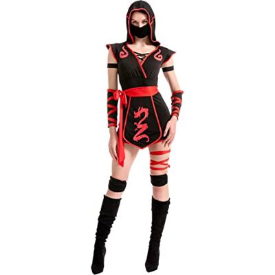 Spooktacular Creations Halloween Disfraz de Ninja Adulto para Mujer, Fiesta de Disfraces, Truco o Trato, Fiesta Cosplay Spooktacular Creations Halloween Disfraz de Ninja Adulto para Mujer, Fiesta de Disfraces, Truco o Trato, Fiesta Cosplay