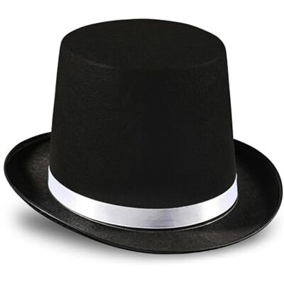 Dress Up America Top Hats para niños y Adultos Sombrero de Fiesta de Mago Negro Sombrero de Esmoquin Formal Unisex Dress Up America Top Hats para niños y Adultos Sombrero de Fiesta de Mago Negro Sombrero de Esmoquin Formal Unisex