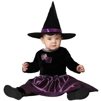 Atosa disfraz bruja bebé morado niña con sombrero 6 a 12 meses Atosa disfraz bruja bebé morado niña con sombrero 6 a 12 meses