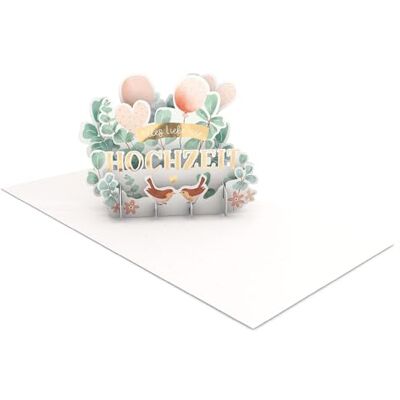 Grafik Werkstatt Taller gráfico Pretty Pop Up tarjeta tridimensional Feliz boda Grafik Werkstatt Taller gráfico Pretty Pop Up tarjeta tridimensional Feliz boda