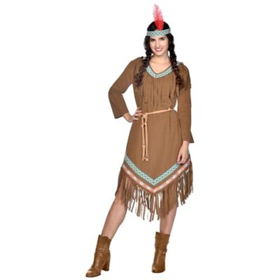 amscan Conjunto de Disfraz para Mujer, Indio, Talla 8 – 10, Color marrón y marrón (Paquete de 3) amscan Conjunto de Disfraz para Mujer, Indio, Talla 8 – 10, Color marrón y marrón (Paquete de 3)