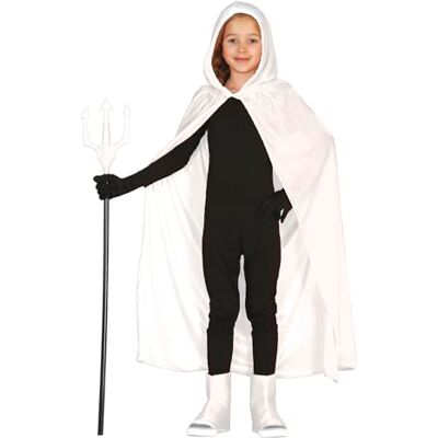 FIESTAS GUIRCA Capa de Terciopelo con Capucha (100 cm) Accesorio de Disfraz para Halloween y Fiestas de Diablos y Demonios Ideal para Niños y Adultos Blanco FIESTAS GUIRCA Capa de Terciopelo con Capucha (100 cm) Accesorio de Disfraz para Halloween y Fiestas de Diablos y Demonios Ideal para Niños y Adultos Blanco