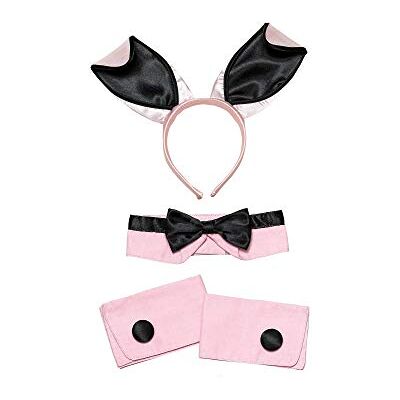 Bristol Novelty Accesorios para disfraz de conejita, rosa y negro, multicolor () Halloween Bristol Novelty Accesorios para disfraz de conejita, rosa y negro, multicolor () Halloween