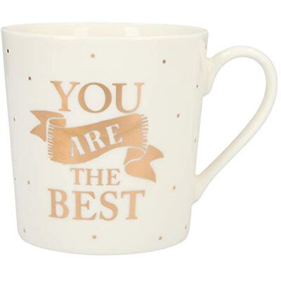 Depesche Taza de porcelana con asa, 300 ml, con texto You Are The Best, color dorado Depesche Taza de porcelana con asa, 300 ml, con texto You Are The Best, color dorado