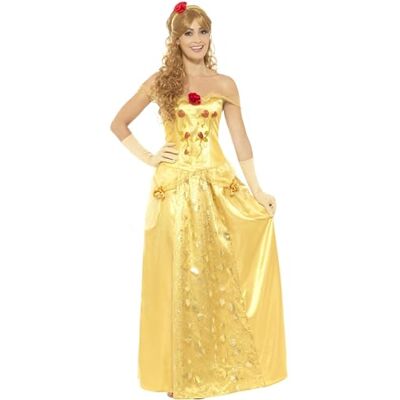 Smiffy's Smiffys Disfraz de Princesa Dorada, Vestido Largo, Guantes y Diadema, Cuento de Hadas, alas y varitas, Disfraz de Personaje de Libro de Cuentos Smiffy's Smiffys Disfraz de Princesa Dorada, Vestido Largo, Guantes y Diadema, Cuento de Hadas, alas y varitas, Disfraz de Personaje de Libro de Cuentos